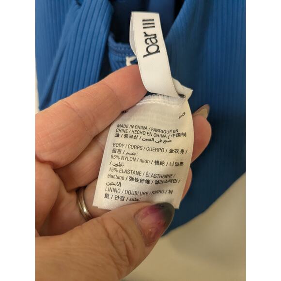 Bar III Like It Or Not Marine Blue One Piece Swimsuit Womens Size Medium NWT - Picture 4 of 7